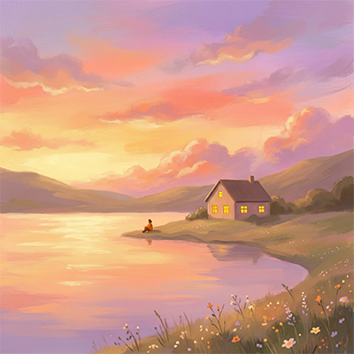 Dusk Lakeside Lodge